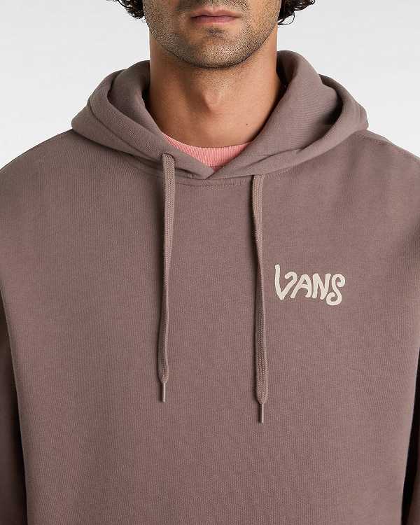 Brown Men Vans V Hand Loose Hoodie NZ | VN7245038