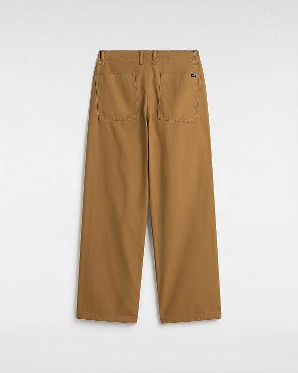 Brown Women Vans Arroyo Wide Leg Cargo Pants NZ | VN2897130