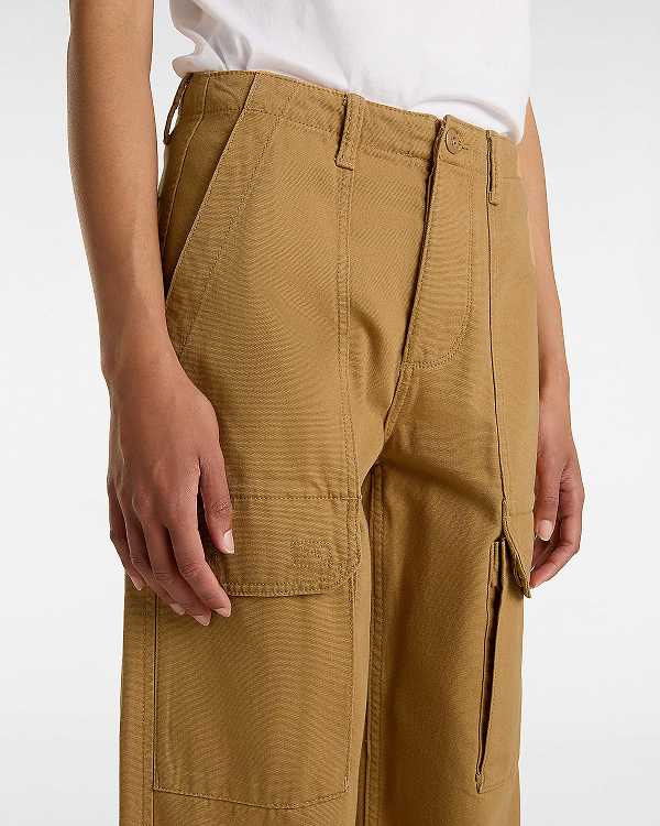 Brown Women Vans Arroyo Wide Leg Cargo Pants NZ | VN2897130