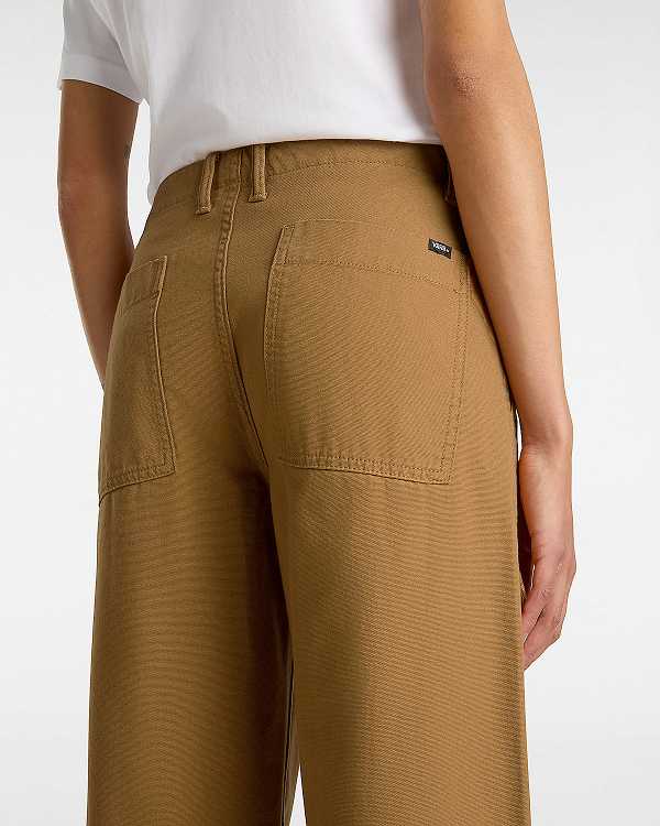 Brown Women Vans Arroyo Wide Leg Cargo Pants NZ | VN2897130