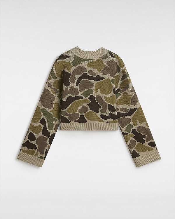 Brown Women Vans Cammile Camo Sweater NZ | VN4610359