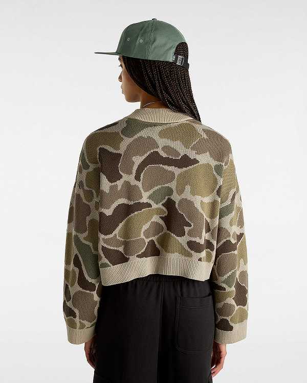 Brown Women Vans Cammile Camo Sweater NZ | VN4610359