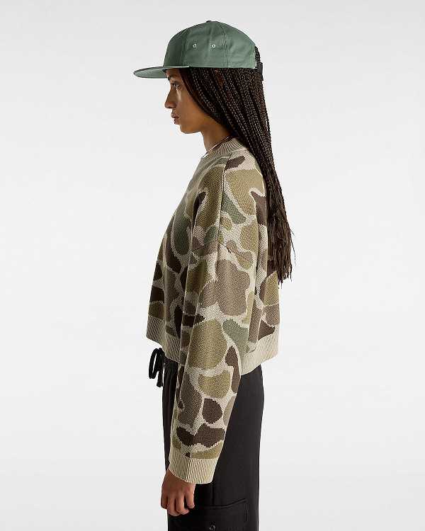 Brown Women Vans Cammile Camo Sweater NZ | VN4610359