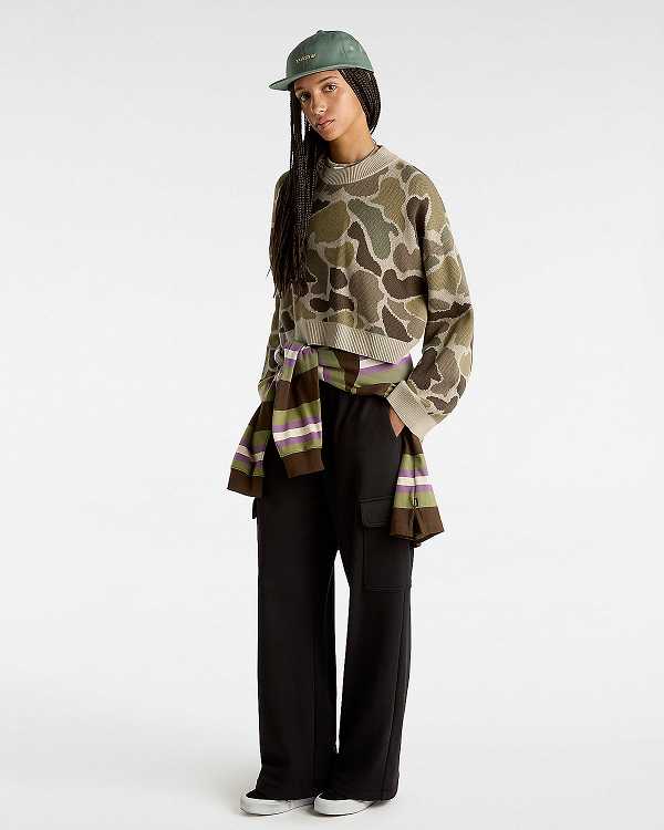 Brown Women Vans Cammile Camo Sweater NZ | VN4610359