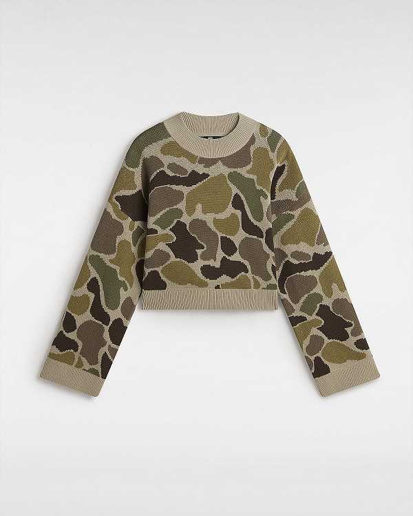 Brown Women Vans Cammile Camo Sweater NZ | VN4610359