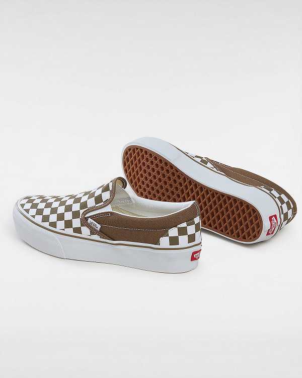 Brown Women Vans Classic Slip-On Platform Shoes NZ | VN5038461