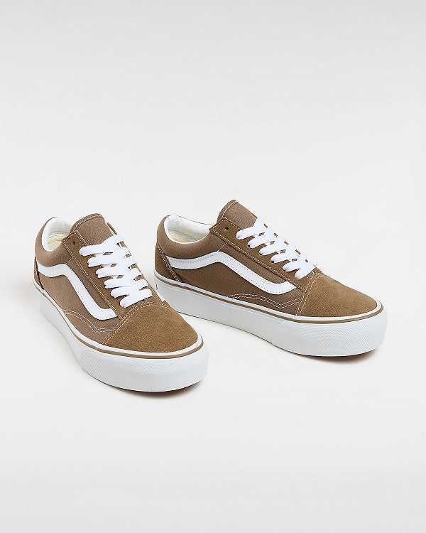 Brown Women Vans Old Skool Platform Shoes NZ | VN7583642