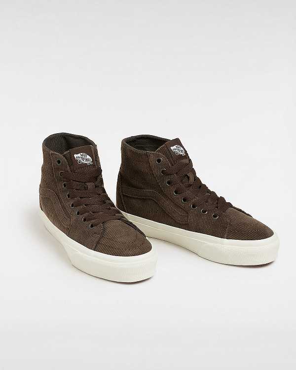 Brown Women Vans Sk8-Hi Tapered Sneakers NZ | VN2645701