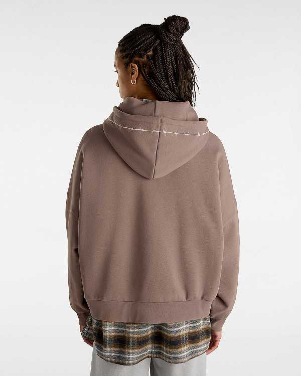 Brown Women Vans Skate Wire Loose Hoodie NZ | VN1935784