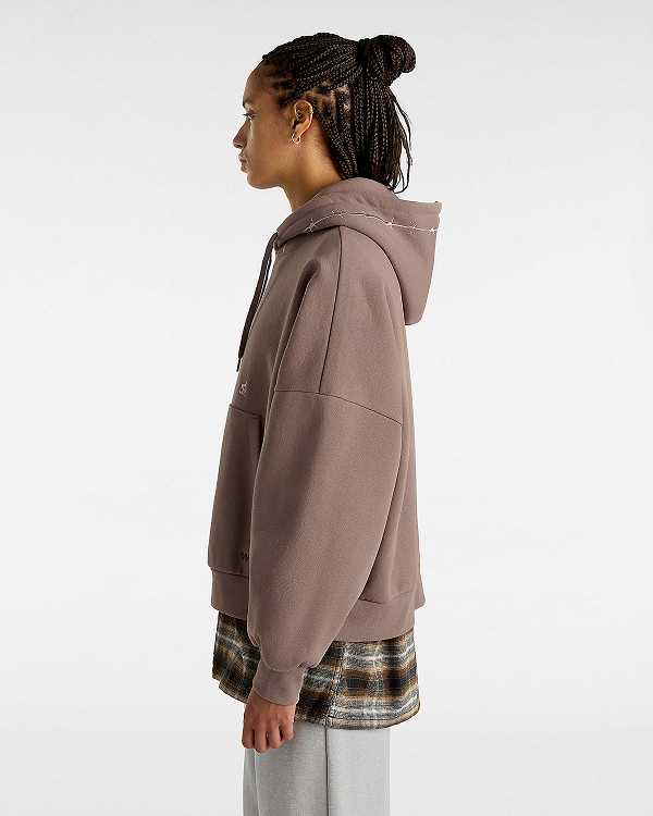 Brown Women Vans Skate Wire Loose Hoodie NZ | VN1935784