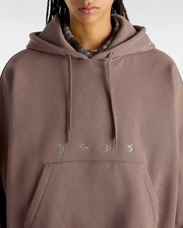 Brown Women Vans Skate Wire Loose Hoodie NZ | VN1935784