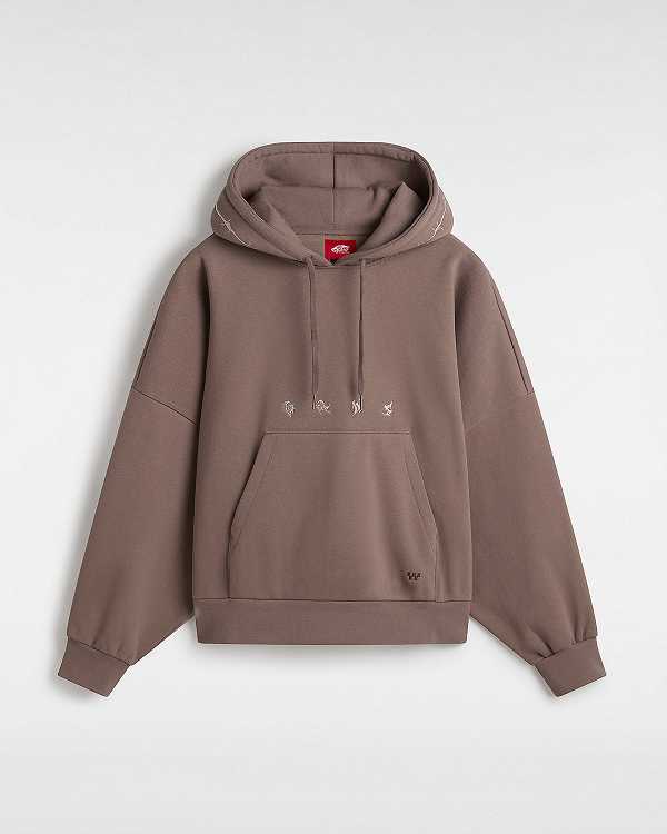 Brown Women Vans Skate Wire Loose Hoodie NZ | VN1935784