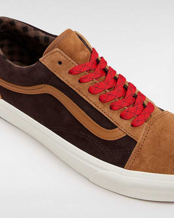 Brown / Orange Men Vans Old Skool Pig Suede Sneakers NZ | VN4150269