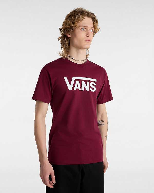 Burgundy Men Vans Classic T Shirts NZ | VN5032817