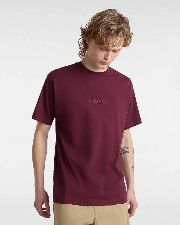 Burgundy Men Vans Essential Loose T Shirts NZ | VN7281906