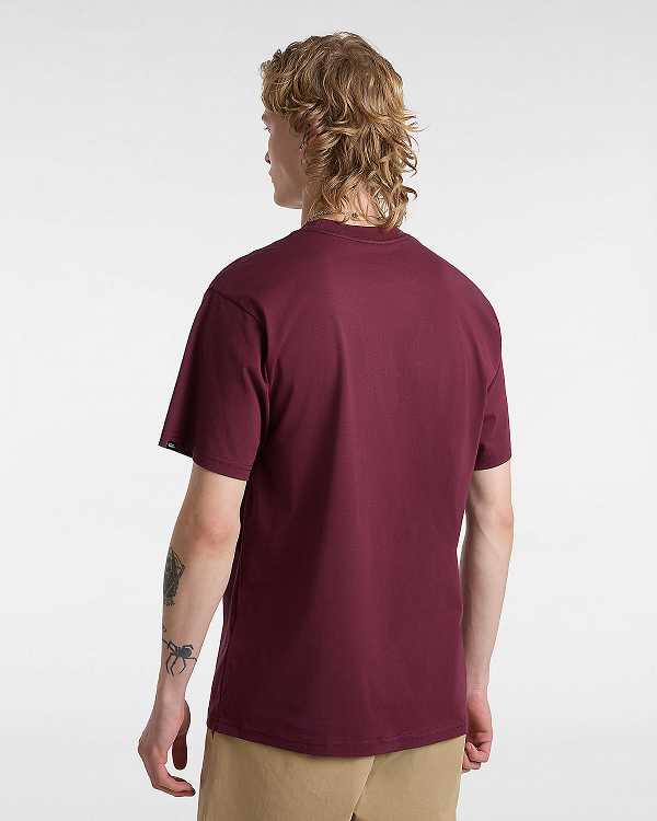 Burgundy Men Vans Essential Loose T Shirts NZ | VN7281906