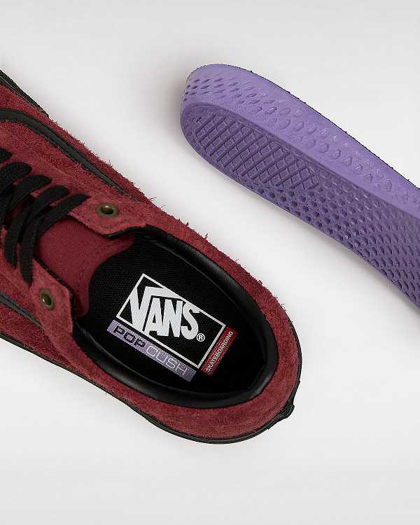 Burgundy Men Vans Old Skool Hairy Suede Skate Shoes NZ | VN5942367