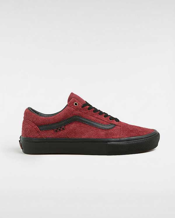 Burgundy Men Vans Old Skool Hairy Suede Skate Shoes NZ | VN5942367