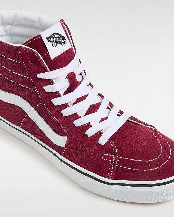 Burgundy Men Vans Sk8-Hi Skate Shoes NZ | VN9075142