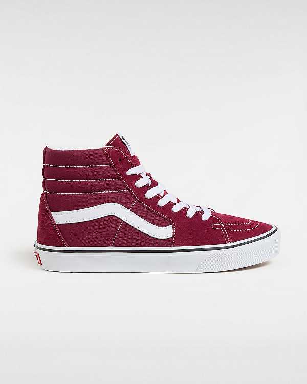 Burgundy Men Vans Sk8-Hi Skate Shoes NZ | VN9075142