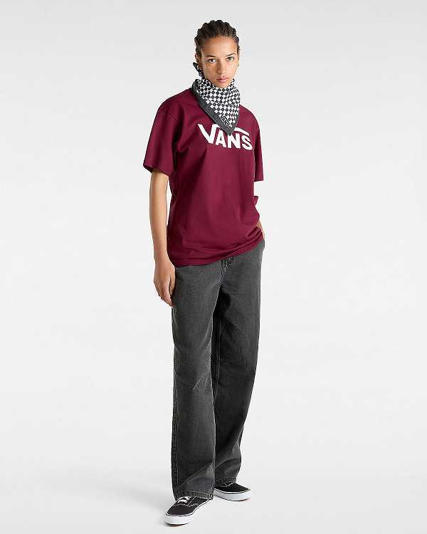 Burgundy Women Vans Classic T Shirts NZ | VN7296031