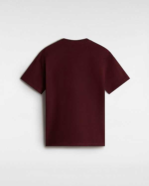 Burgundy Women Vans Elza Check T Shirts NZ | VN3516940