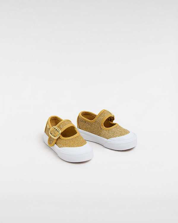 Gold Kids' Vans Glitter (1-4 Years) Mary Janes NZ | VN3764501