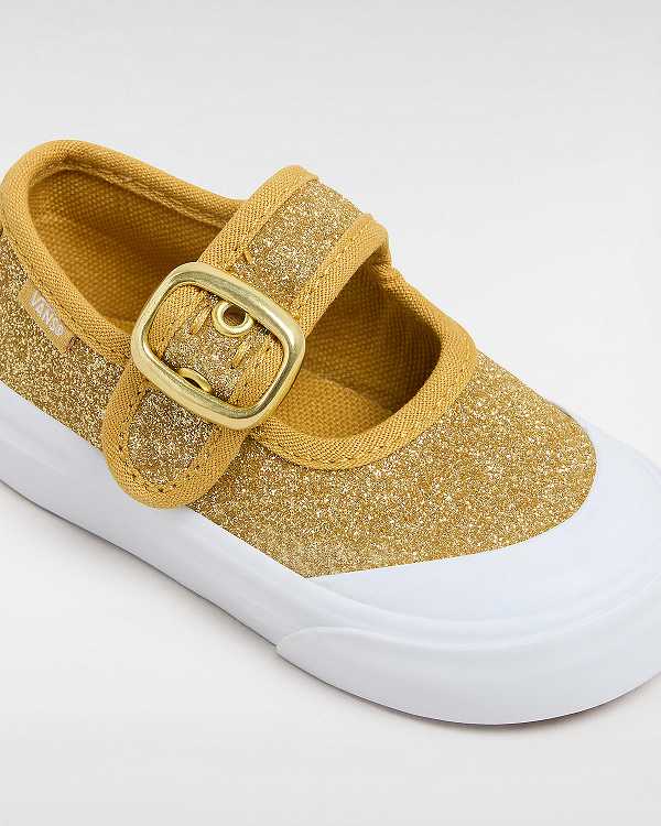 Gold Kids' Vans Glitter (1-4 Years) Mary Janes NZ | VN3764501