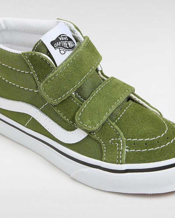 Green Kids' Vans Sk8-Mid Reissue Hook and Loop (4-8 years) Sneakers NZ | VN0297684