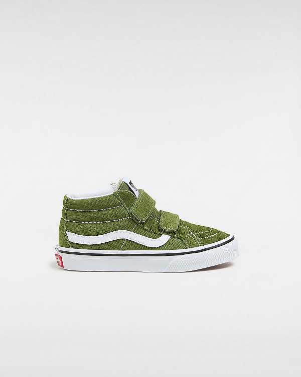 Green Kids\' Vans Sk8-Mid Reissue Hook and Loop (4-8 years) Sneakers NZ | VN0297684