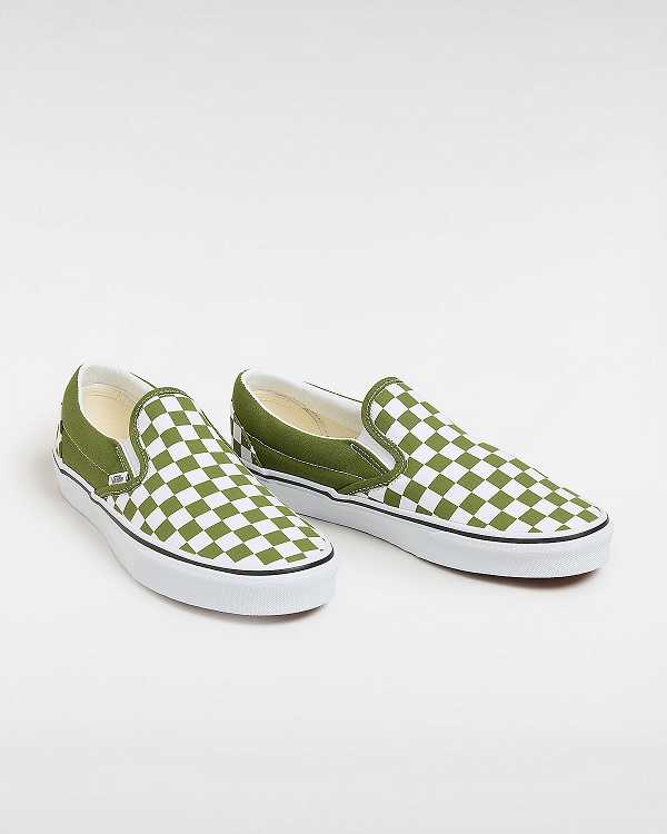 Green Men Vans Classic Checkerboard Slip On Shoes NZ | VN4389072