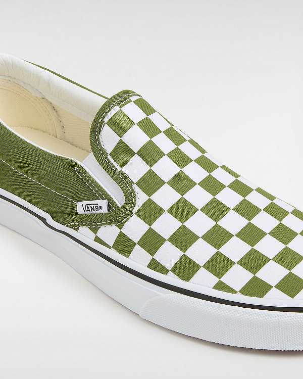 Green Men Vans Classic Checkerboard Slip On Shoes NZ | VN4389072