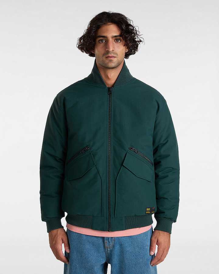 Green Men Vans Clifton Down Bomber Jackets NZ | VN4589073