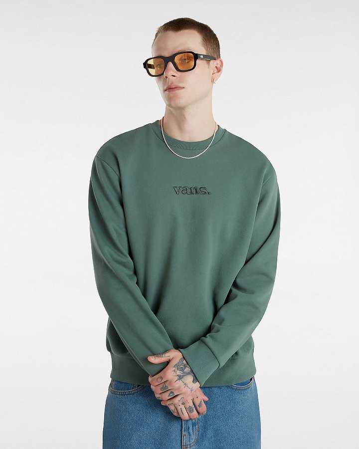 Green Men Vans Essential Relaxed Crew Sweatshirt NZ | VN9476012