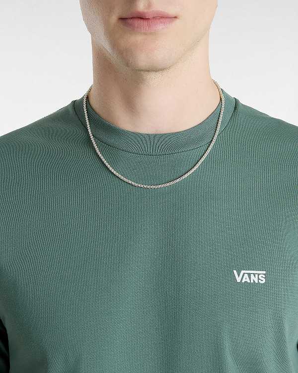 Green Men Vans Left Chest Logo T Shirts NZ | VN4150937