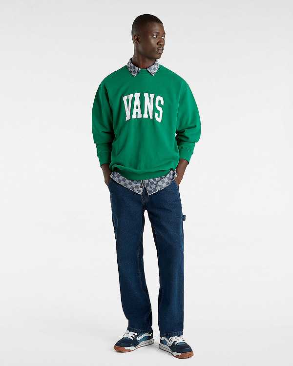 Green Men Vans Original Standards Varsity Loose Crew Sweatshirt NZ | VN8413750