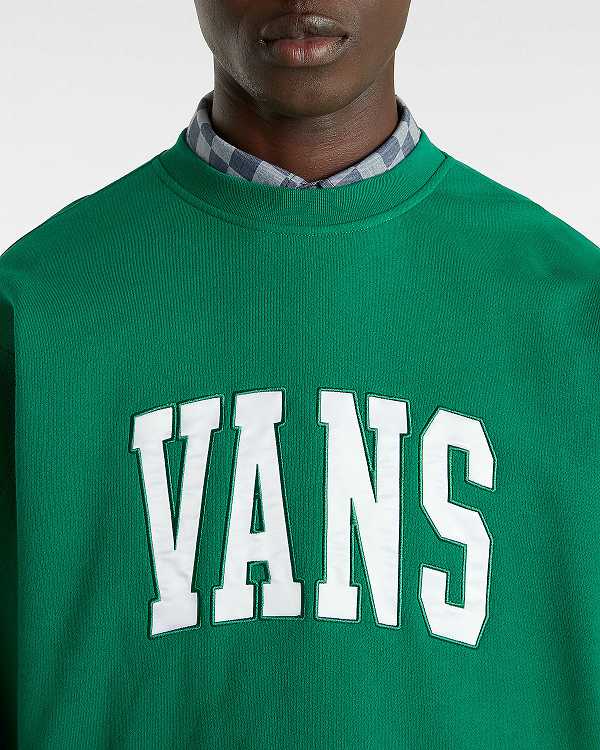 Green Men Vans Original Standards Varsity Loose Crew Sweatshirt NZ | VN8413750