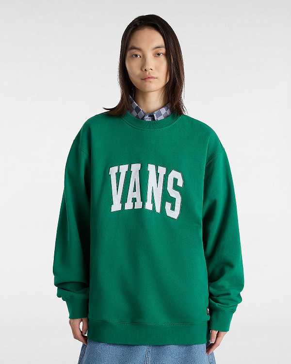 Green Men Vans Original Standards Varsity Loose Crew Sweatshirt NZ | VN8413750