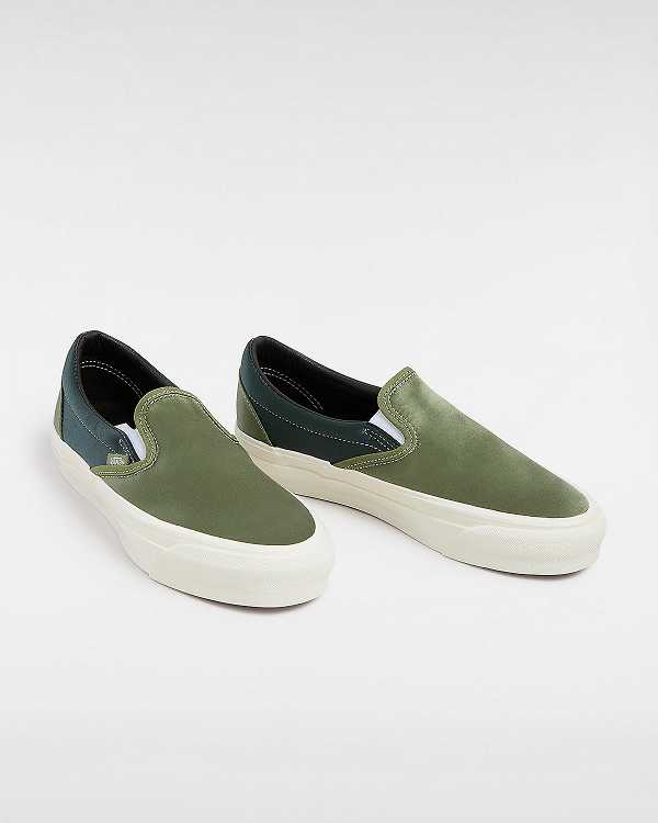 Green Men Vans Premium 98 Satin Slip On Shoes NZ | VN5619482