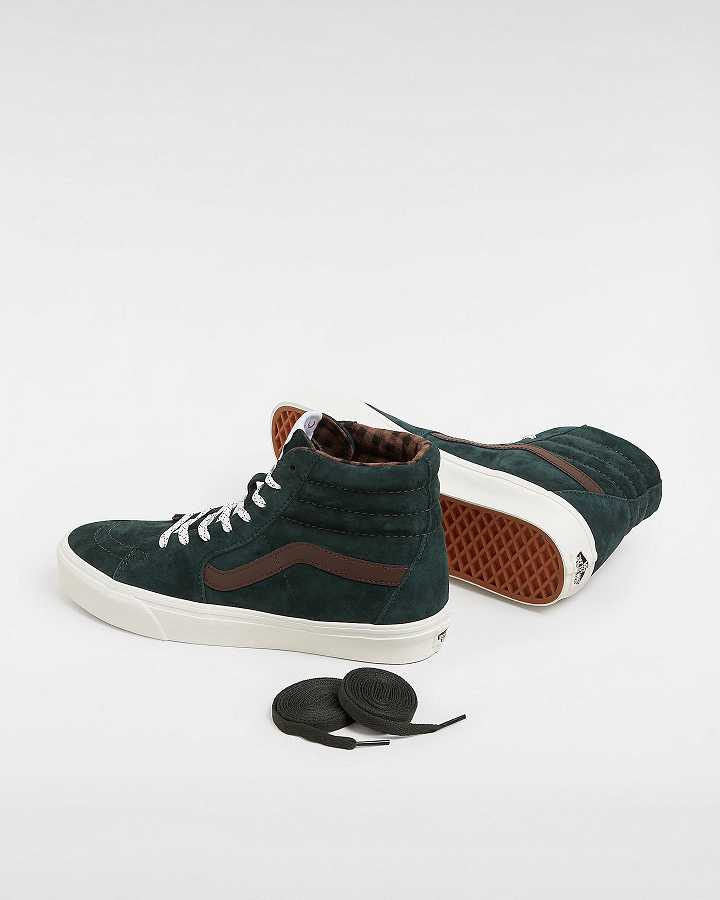 Green Men Vans Sk8-Hi Pig Suede Skate Shoes NZ | VN8793502