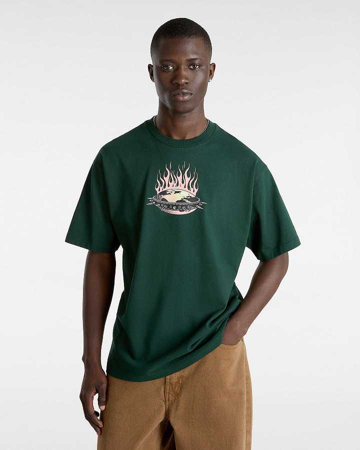 Green Men Vans Skate Global Dominance T Shirts NZ | VN8607451