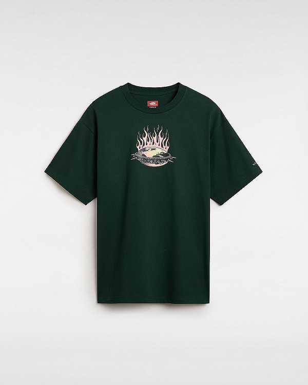 Green Men Vans Skate Global Dominance T Shirts NZ | VN8607451