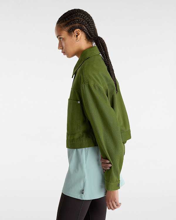 Green Women Vans Raynes Crop Trucker Jacket NZ | VN2759436