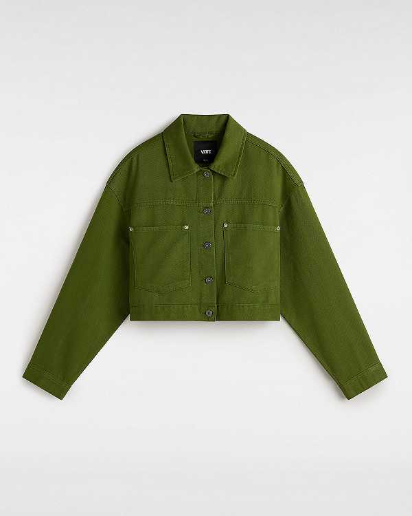 Green Women Vans Raynes Crop Trucker Jacket NZ | VN2759436