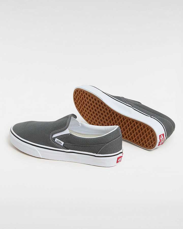 Grey Men Vans Canvas Classic Slip On Shoes NZ | VN1264075