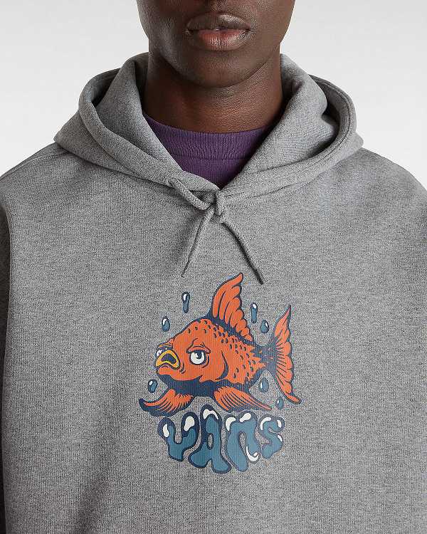 Grey Men Vans Fish loose Hoodie NZ | VN9108476