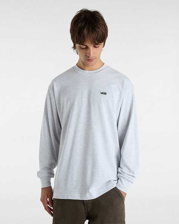 Grey Men Vans Left Chest Embroidered Logo T Shirts NZ | VN4527083