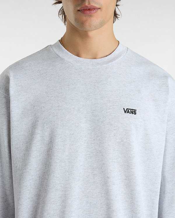 Grey Men Vans Left Chest Embroidered Logo T Shirts NZ | VN4527083