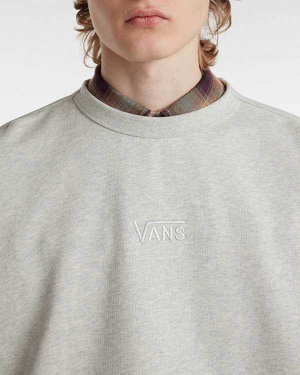 Grey Men Vans Premium Logo Crew Sweatshirt NZ | VN3627584