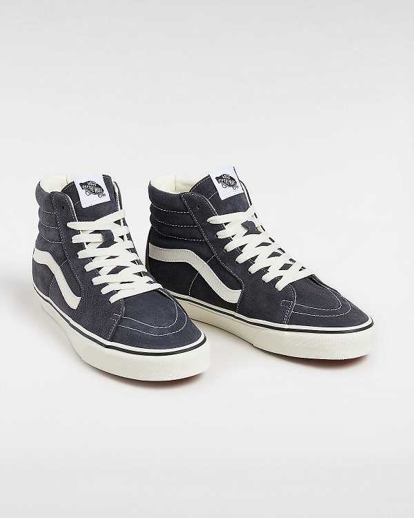 Grey Men Vans Sk8-Hi Pig Suede Skate Shoes NZ | VN8965342